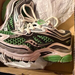 Saucony Kids Sneakers - Green, Silver, and Black